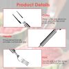 5Pcs 2 in 1 Watermelon Cutter Slicer Fork Stainless Steel Dual Head Watermelon Fruit Cutting Fork Knife For Summer Family Gathering Friend Party Campi