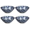 4-pack Chinese Ceramic Kung Fu Tea Set Blue and White Cups Tea Bowl Tea Ceremony Accessories Set, 40ml, Rose