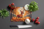 NEW Red Miniature Pinscher Fall Glass Cutting Board Decorative Tempered Glass Kitchen Cutting and Serving Board Large Size Chopping Board