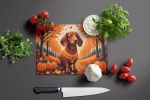 NEW Dachshund Fall Glass Cutting Board Decorative Tempered Glass Kitchen Cutting and Serving Board Large Size Chopping Board