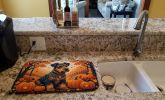 Airedale Terrier Fall Dish Drying Mat Absorbent Dish Drying Mat Pad for Kitchen Counter Dish Drainer Mat for Countertop, 14 x 21", Multicolor