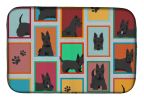 Lots of Scottish Terrier Dish Drying Mat Absorbent Dish Drying Mat Pad for Kitchen Counter Dish Drainer Mat for Countertop, 14 x 21", Multicolor