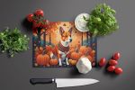 NEW Red Basenji Fall Glass Cutting Board Decorative Tempered Glass Kitchen Cutting and Serving Board Large Size Chopping Board