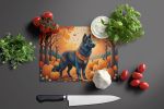 NEW Belgian Sheepdog Fall Glass Cutting Board Decorative Tempered Glass Kitchen Cutting and Serving Board Large Size Chopping Board