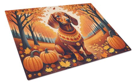 NEW Dachshund Fall Glass Cutting Board Decorative Tempered Glass Kitchen Cutting and Serving Board Large Size Chopping Board
