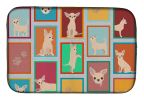 Lots of Chihuahua Dish Drying Mat Absorbent Dish Drying Mat Pad for Kitchen Counter Dish Drainer Mat for Countertop, 14 x 21", Multicolor