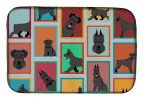 Lots of Black Schnauzer Dish Drying Mat Absorbent Dish Drying Mat Pad for Kitchen Counter Dish Drainer Mat for Countertop, 14 x 21", Multicolor