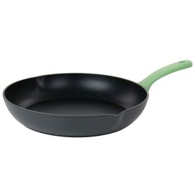 Oster Rigby Aluminum Nonstick Frying Pan with Pouring Spouts (Color: Green, Size: 9.5 inch)