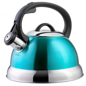 Mr. Coffee Flintshire 1.75 Quart Whistling Stovetop Tea Kettle (Color: Turquoise)