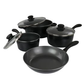 Gibson Home 7 piece cookware set (Color: Black)