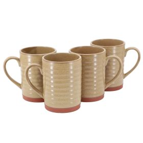 Gibson Home Terra Bella 4 Piece 18.5 Ounce Terracotta Mug Set (Color: Sandstone)