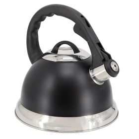 Mr. Coffee Clarefield 2.4 Quart Stainless Steel Whistling Tea Kettle (Color: Black)