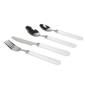 Gibson Sensations II 16 Piece Stainless Steel Flatware Set (Color: White)