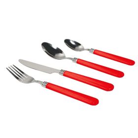 Gibson Sensations II 16 Piece Stainless Steel Flatware Set (Color: Red)
