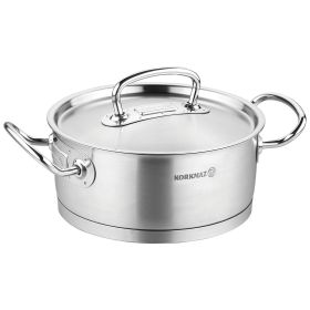 Korkmaz Proline Professional Series Stainless Steel Low Casserole with Lid in Silver (Size: 7.3 liter)