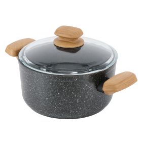 Korkmaz Montana 2 Piece  Aluminum Nonstick Casserole Dish with Lid and Faux Wood Handles (Size: 8 liter)