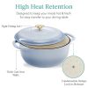 6-Quart Large Enamel Cast-Iron Dutch Oven Kitchen Cookware