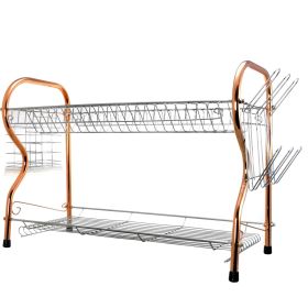 Better Chef 2-Tier 22 in. Chrome Plated Dish Rack (Color: Copper)
