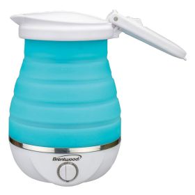Brentwood Dual Voltage 3.3 Cup Collapsible Travel Kettle (Color: Blue)