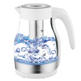 Brentwood Glass 1.7 Liter Electric Kettle with Tea Infuser (Color: White)