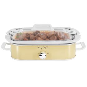 MegaChef 3.5 Quart Casserole Slow Cooker with 3 Temperature Settings (Color: Cream)