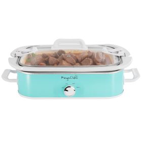 MegaChef 3.5 Quart Casserole Slow Cooker with 3 Temperature Settings (Color: Turquoise)