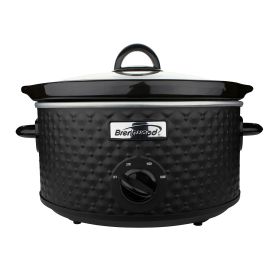 Brentwood 3.5 Quart Diamond Pattern Slow Cooker (Color: Black)