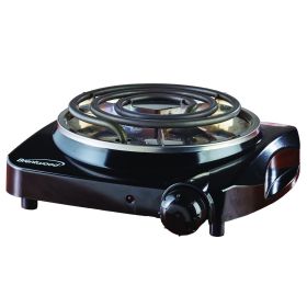 Brentwood Electric 1000 W Single Burner - Black (Color: Black)