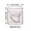 1pc Coffee Mug Double-Layered Transparent Crystal Skull Head Glass Cup For Household Whiskey Wine Vodka Bar Club Beer Wine Glass