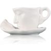 Tea Cup and Saucer Set Ceramic Kissing Couple Coffee Mug Set