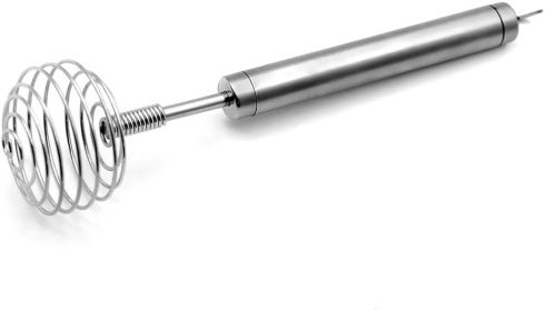 Spiral Egg Whisk Stainless Steel Lightweight Non-Toxic Kitchen Gadget Manual Blender Hand Whisk for Baking Beverage Cooking (Size: 25.8 cm)