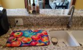 Colorful Apples Dish Drying Mat Absorbent Dish Drying Mat Pad for Kitchen Counter Dish Drainer Mat for Countertop, 14 x 21", Multicolor